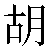 Simbolo cinese 胡 hu2